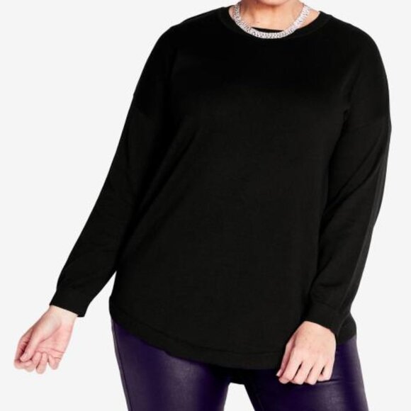 Avenue Black Crew Neck Sweater - Picture 1 of 2